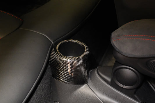 Carbon Fiber Rear Cup Holder Cover Trim for F5X MINI Cooper