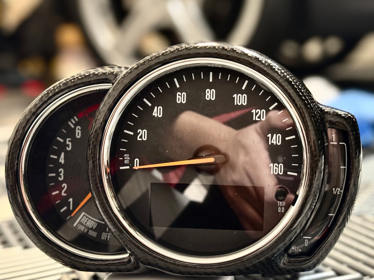 Carbon Fiber Speedometer Panel Frame Cover For F5X MINI LCI